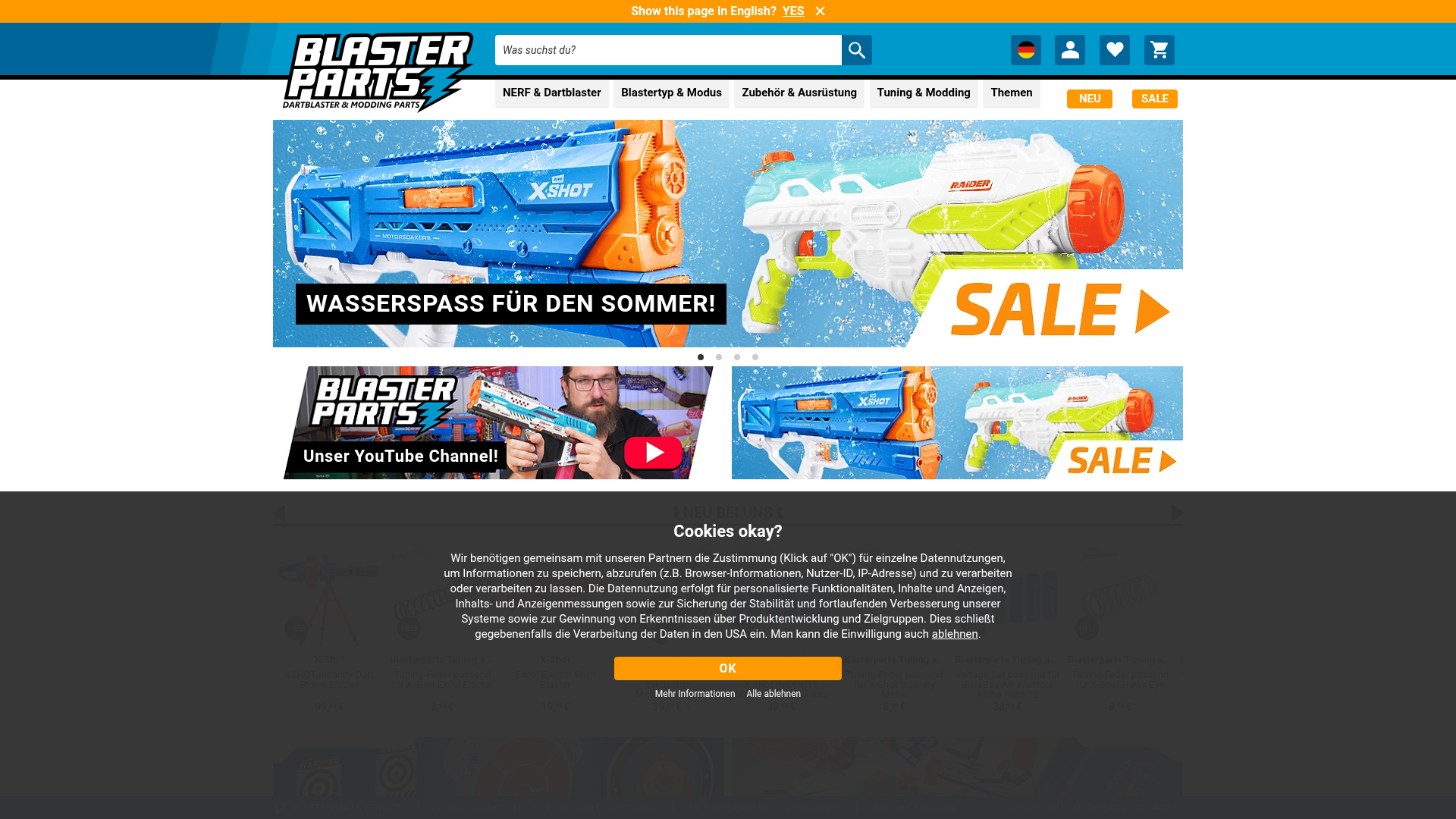 Screenshot van blasterparts.com