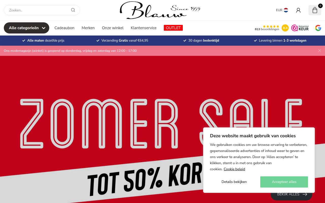 Screenshot van blauwmode.nl
