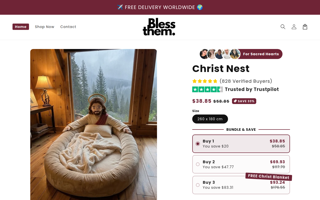 Screenshot van blessthem.shop