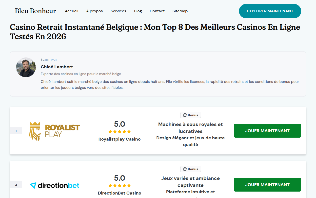 Screenshot van bleu-bonheur.be