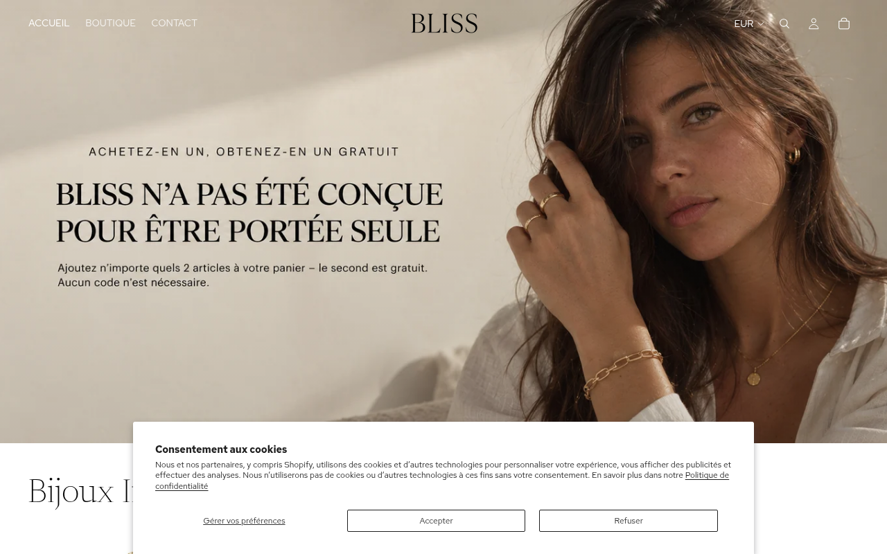 Screenshot van bliss-shop.com