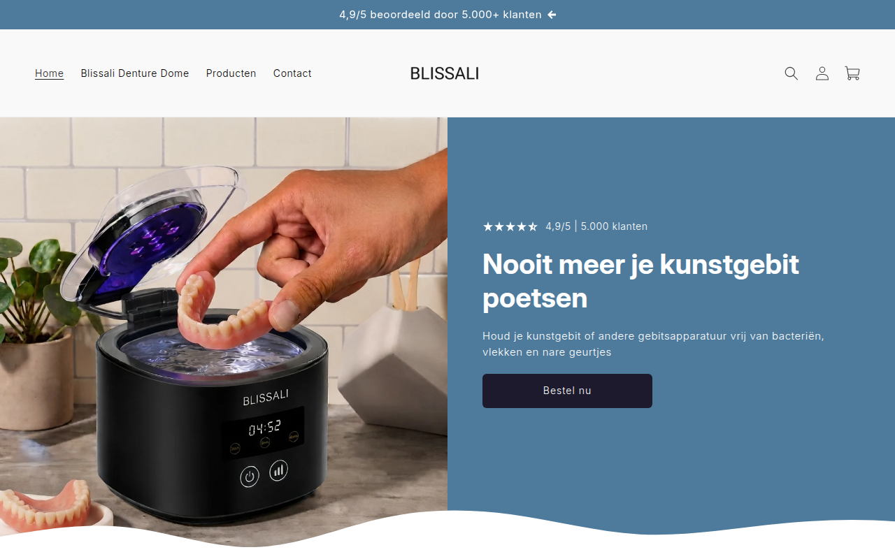 Screenshot van blissali.com