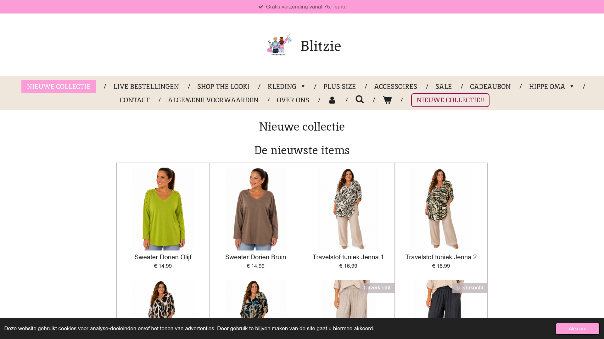 Screenshot van blitzie.nl
