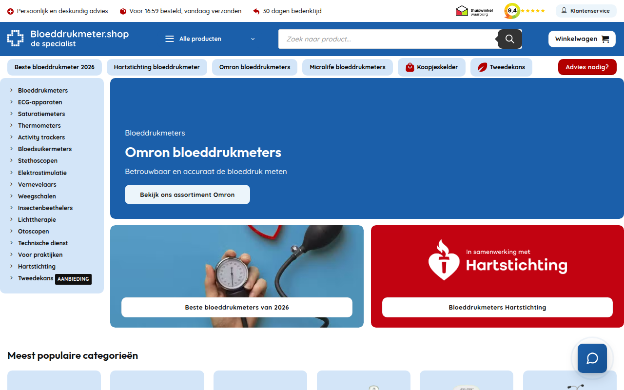 Screenshot van bloeddrukmeter.shop