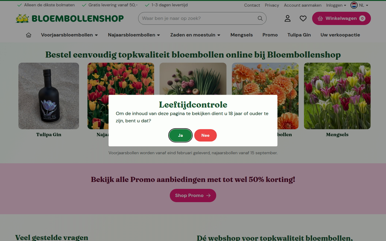 Screenshot van bloembollenshop.com