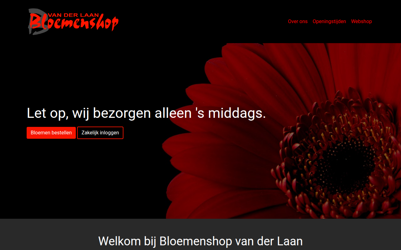 Screenshot van bloemenshopvanderlaan.nl