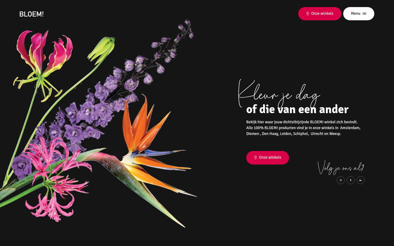 Screenshot van bloemenzaak.nl