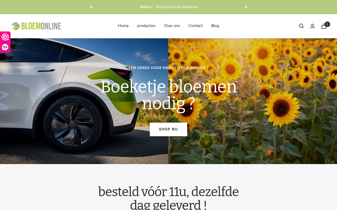 Screenshot van bloemonline.be