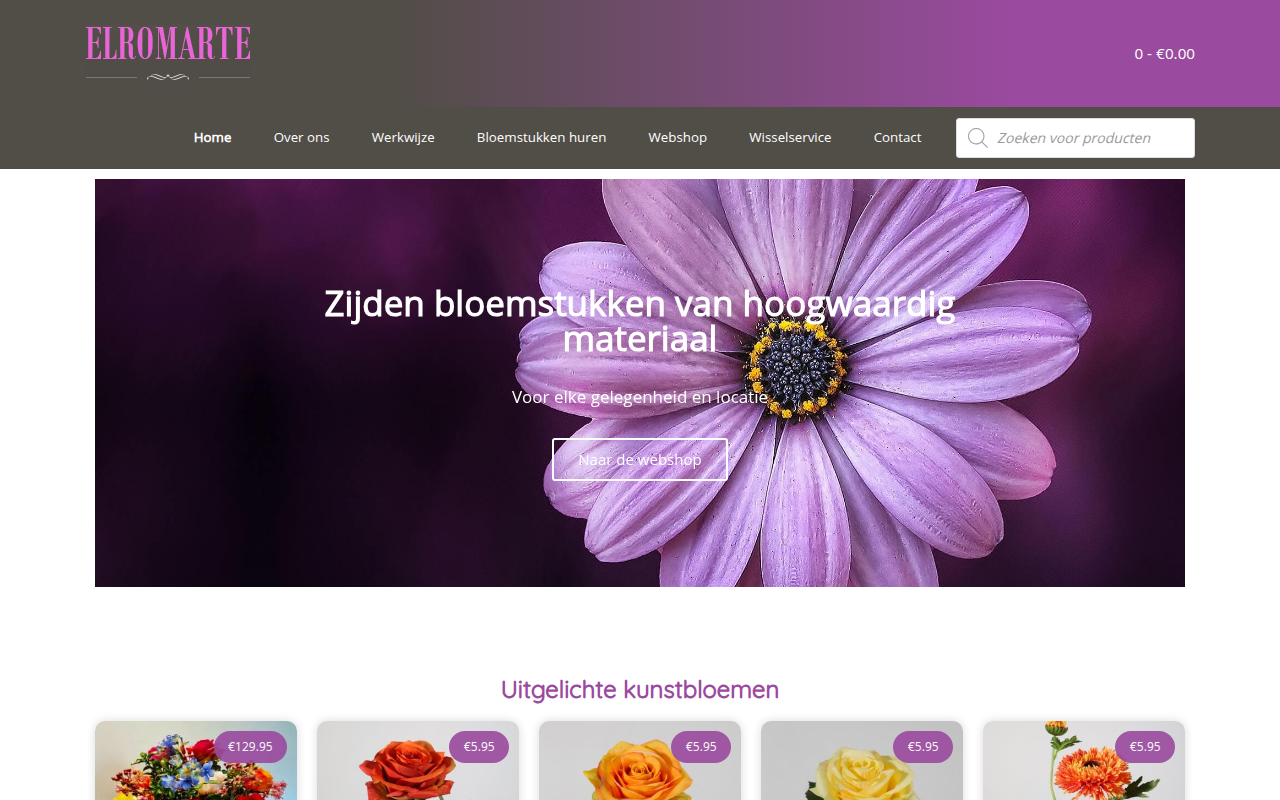 Screenshot van bloemstukservice.nl