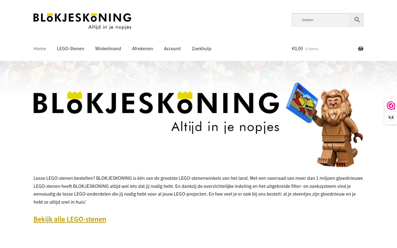 Screenshot van blokjeskoning.nl