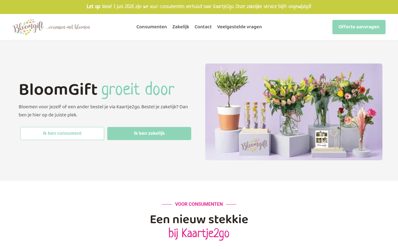 Screenshot van bloomgift.nl