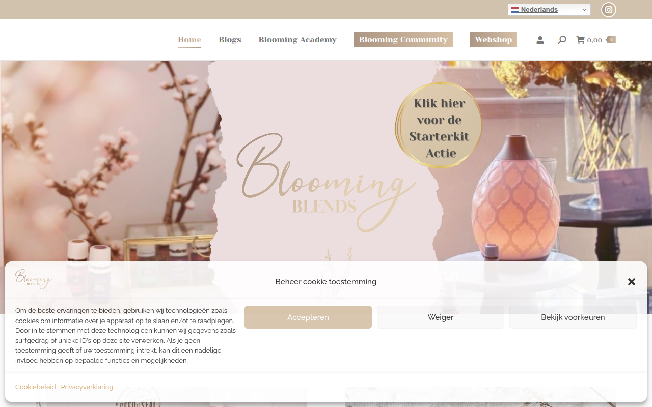 Screenshot van bloomingblends.nl