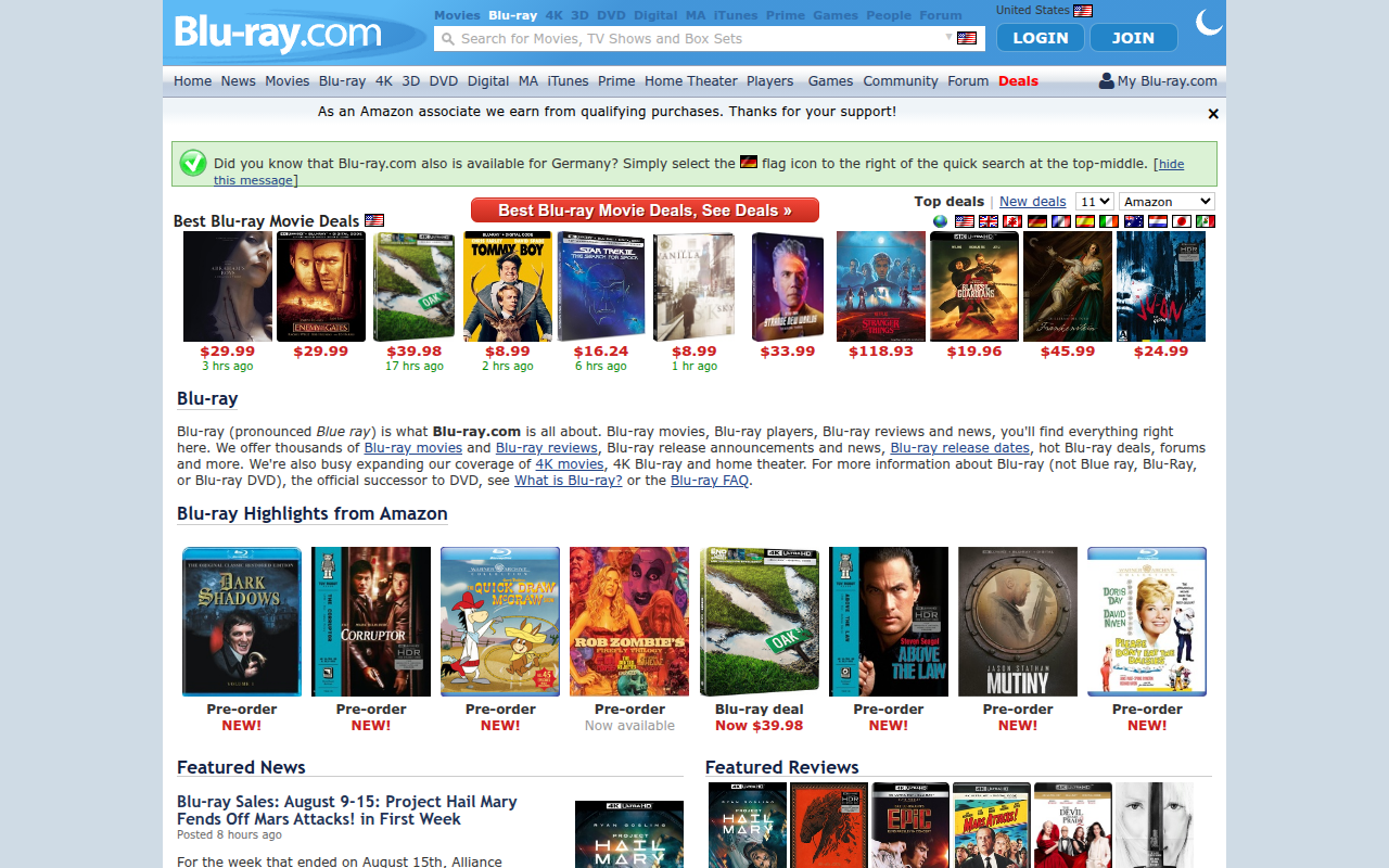 Screenshot van blu-ray.com