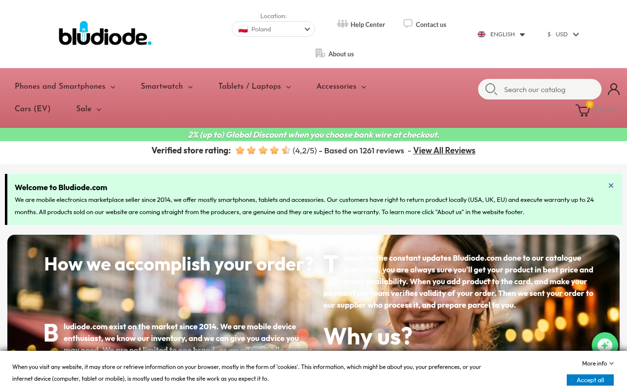 Screenshot van bludiode.com