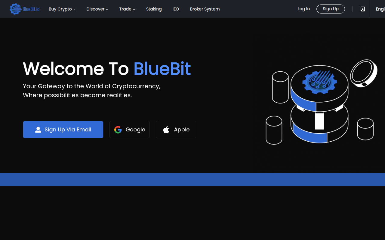 Screenshot van bluebit.io