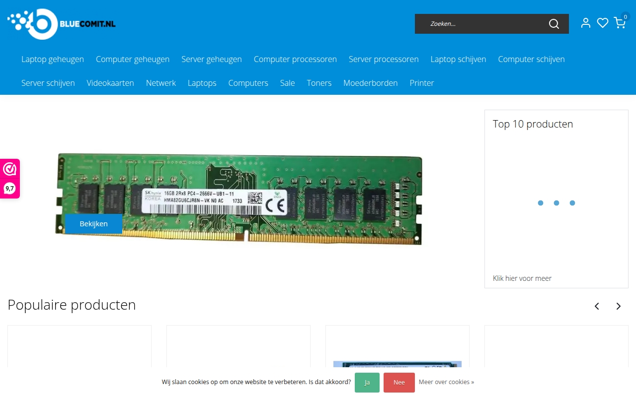 Screenshot van bluecomit.nl