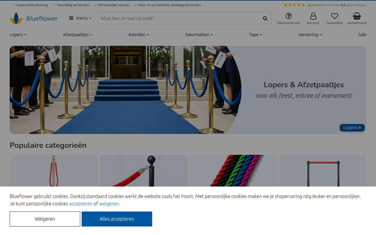 Screenshot van blueflower.nl