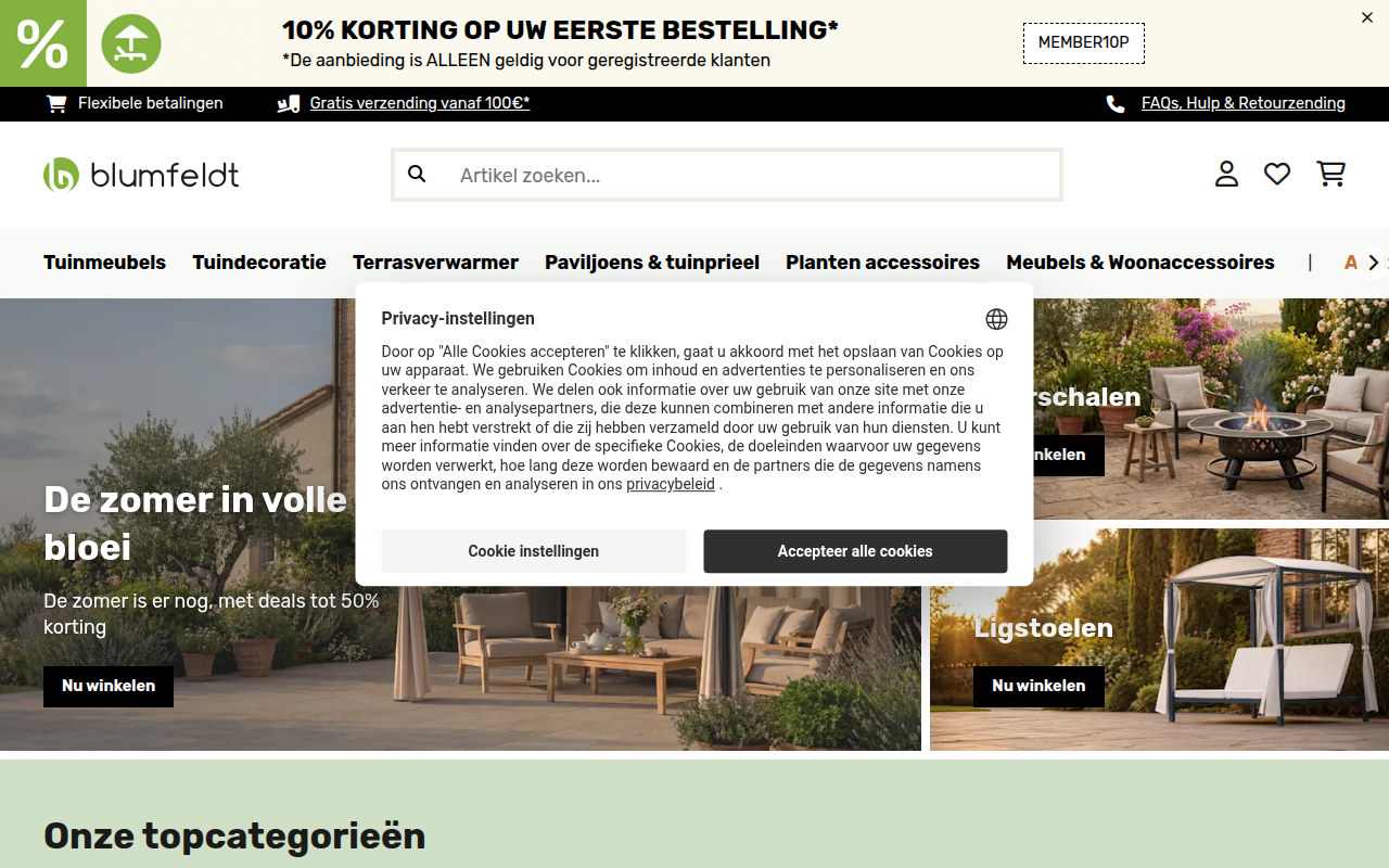 Screenshot van blumfeldt.nl