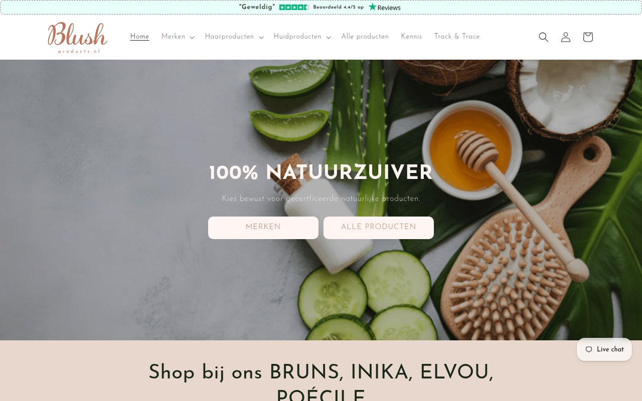 Screenshot van blushproducts.nl