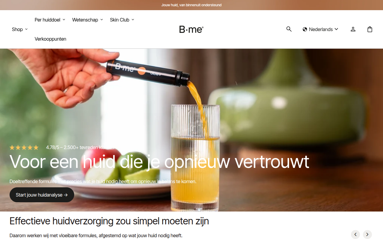 Screenshot van bmeskin.com