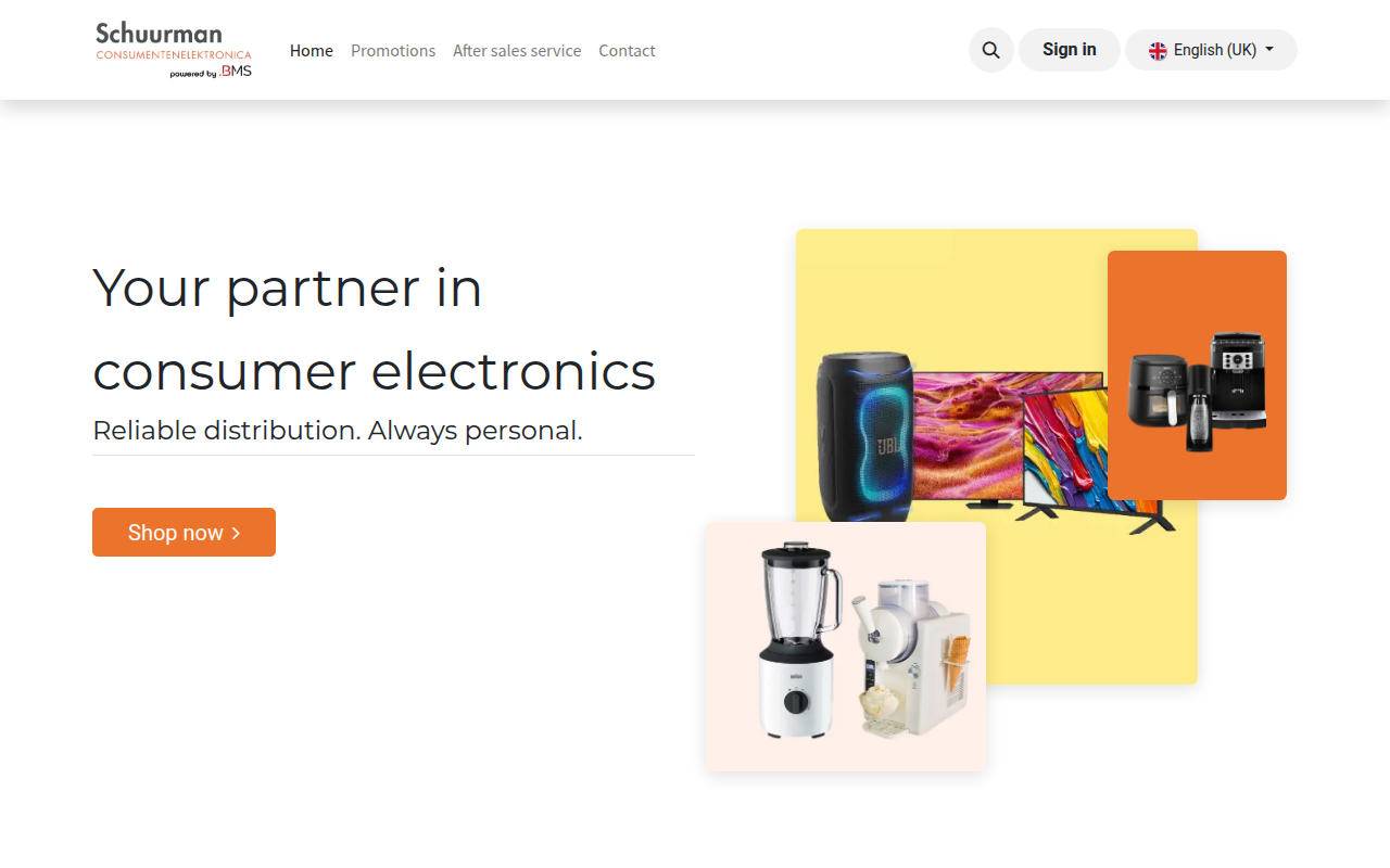 Screenshot van bmsdistributions.odoo.com