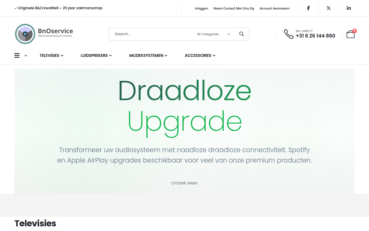 Screenshot van bnoservice.nl