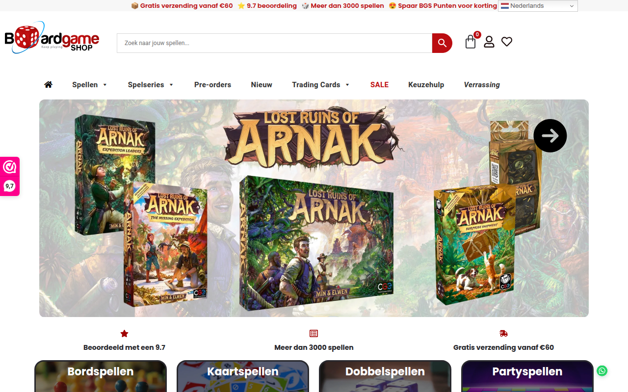 Screenshot van boardgameshop.nl
