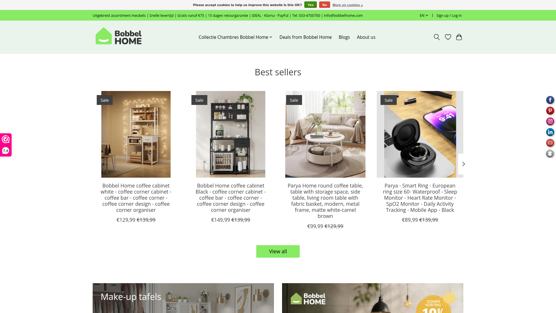 Screenshot van bobbelhome.com