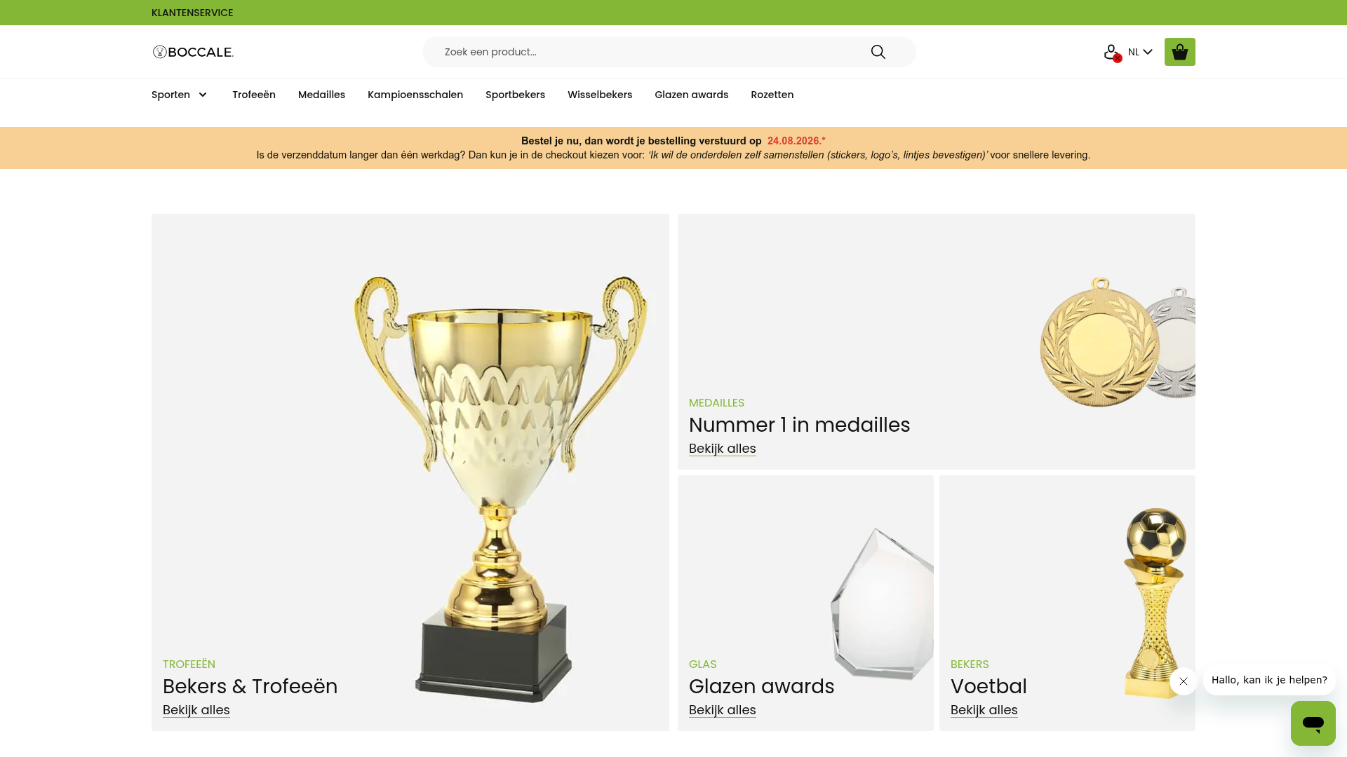 Screenshot van boccale.nl