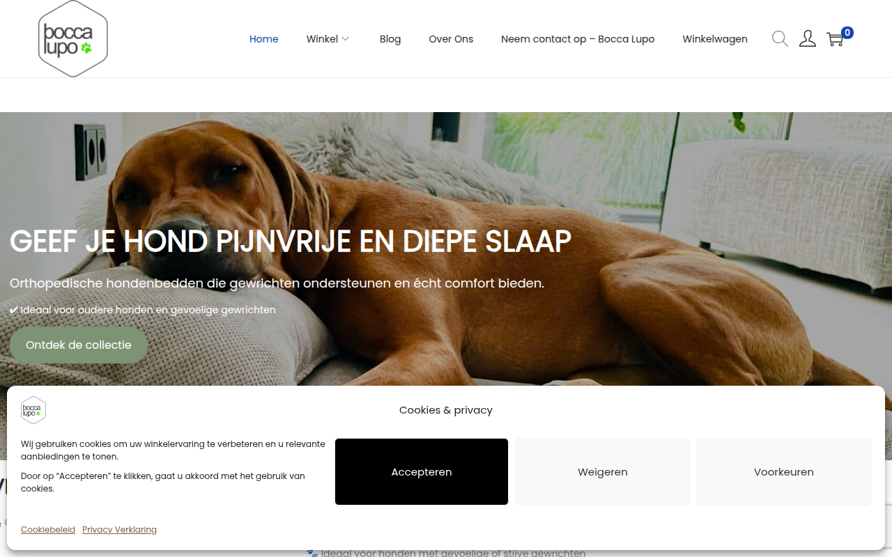 Screenshot van boccaluposhop.com