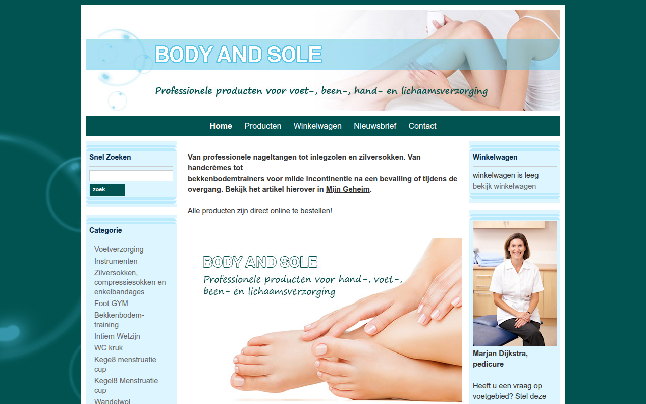 Screenshot van bodyandsole.nl