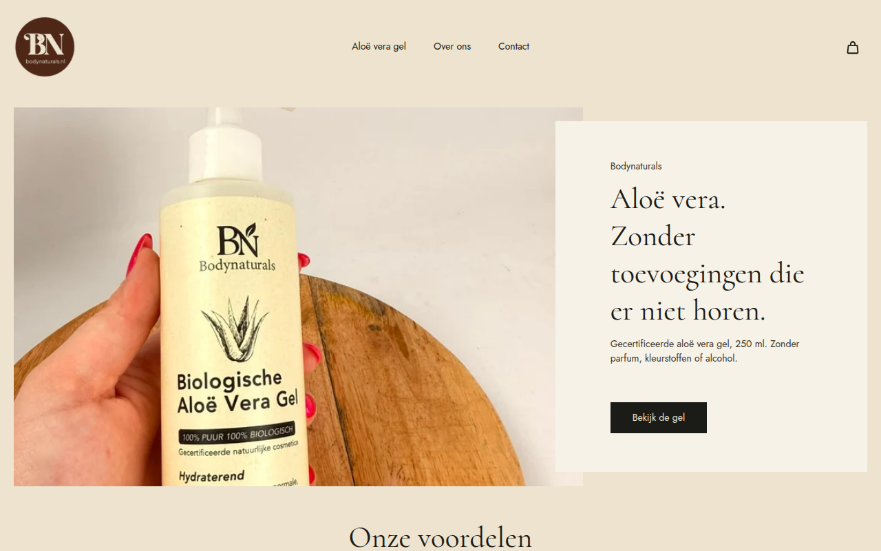 Screenshot van bodynaturals.nl