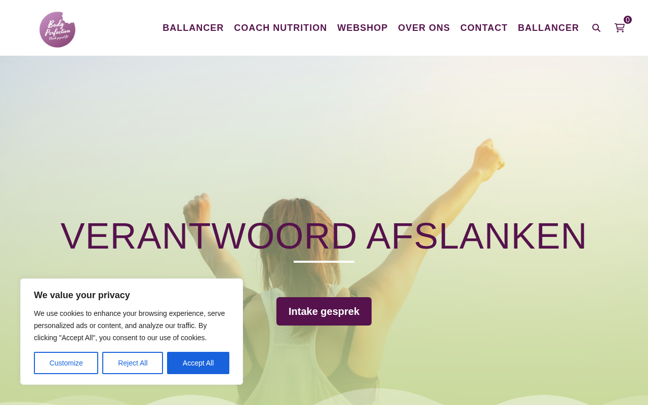Screenshot van bodyperfection.nu