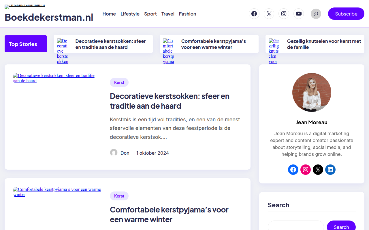 Screenshot van boekdekerstman.nl