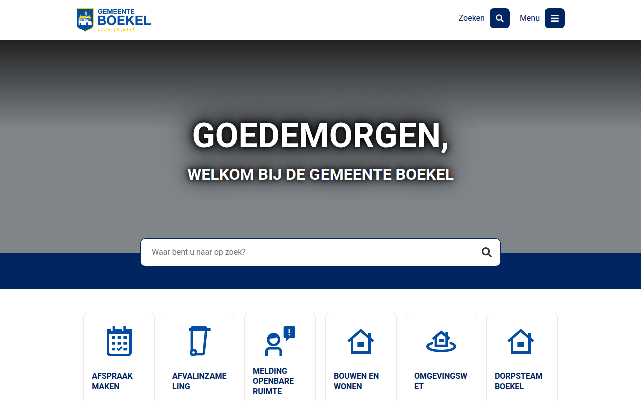 Screenshot van boekel.nl