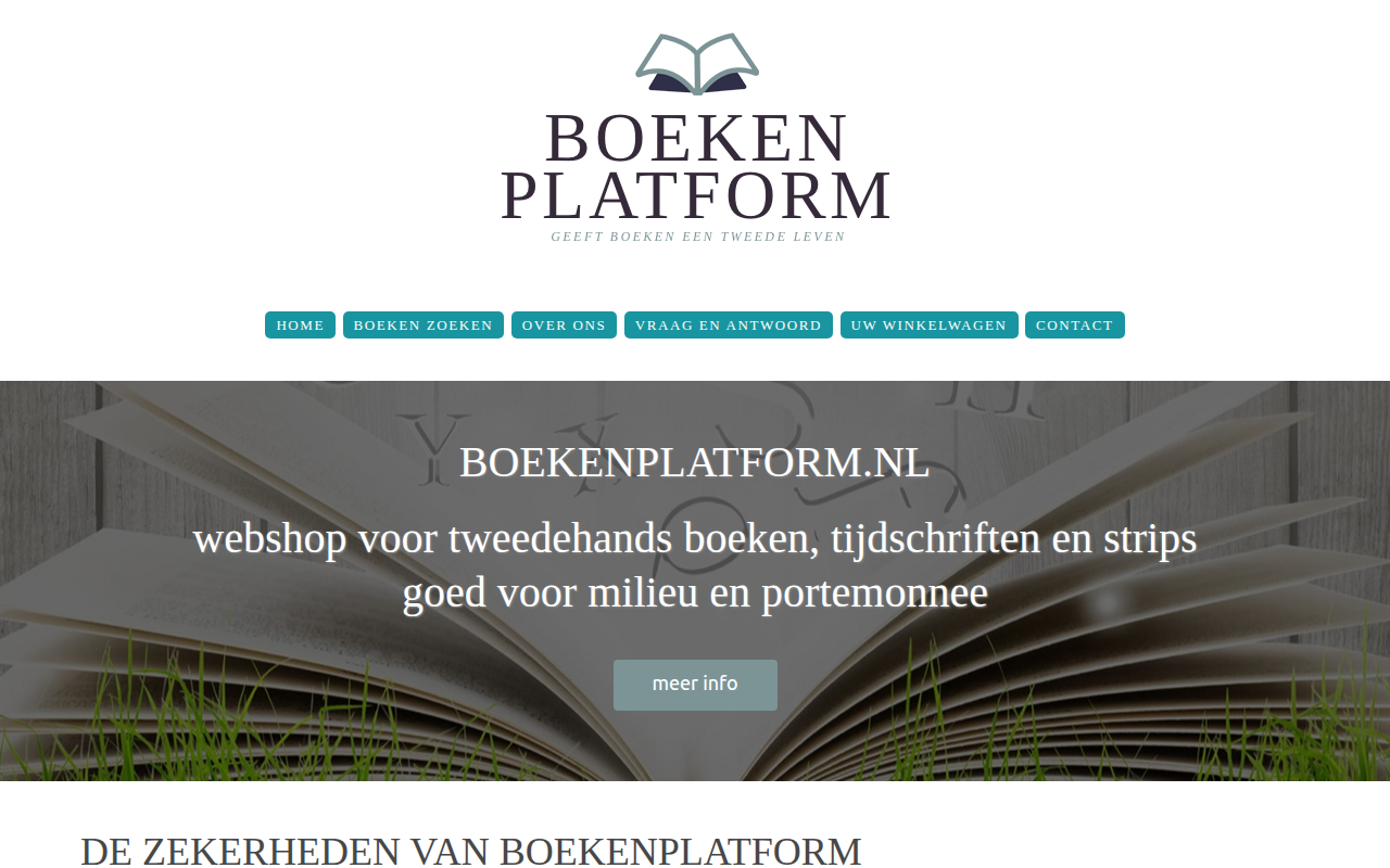 Screenshot van boekenplatform.nl