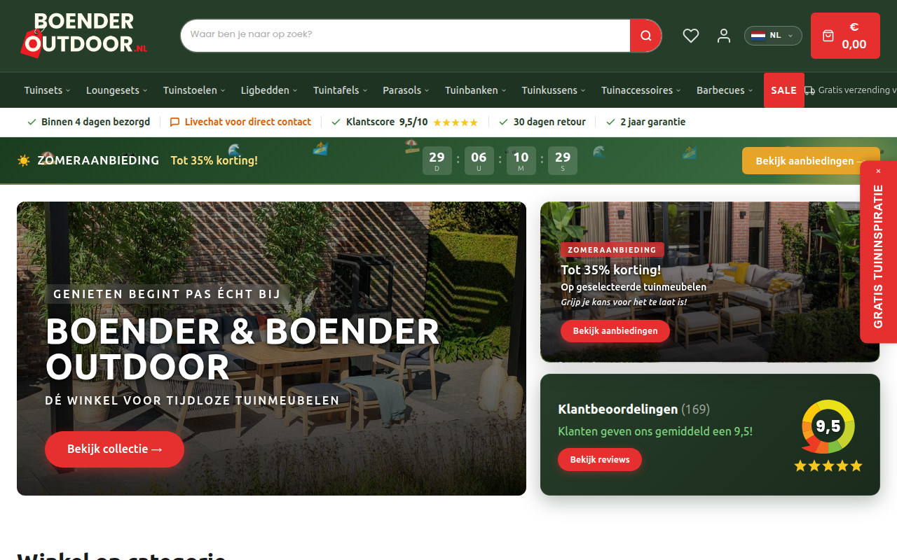 Screenshot van boenderoutdoor.nl