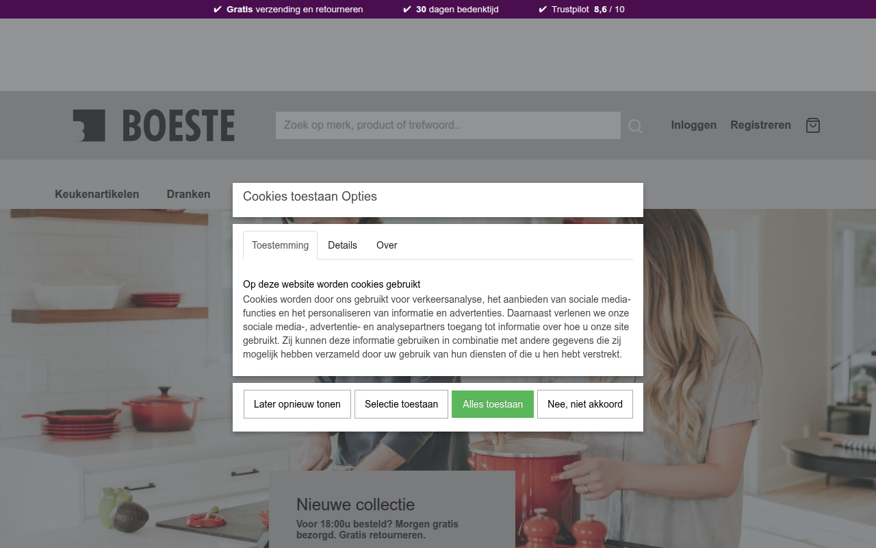 Screenshot van boeste.nl