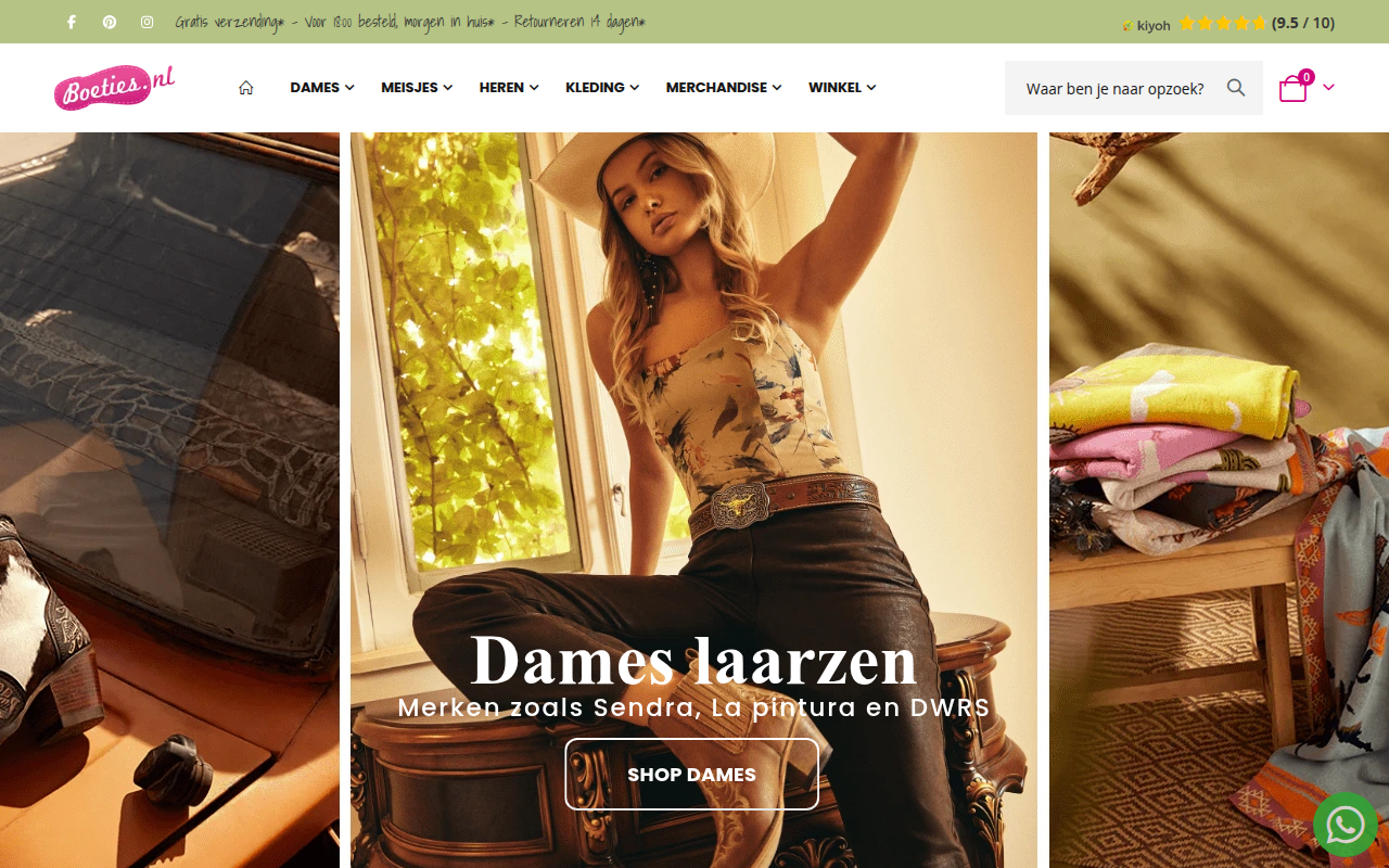 Screenshot van boeties.nl