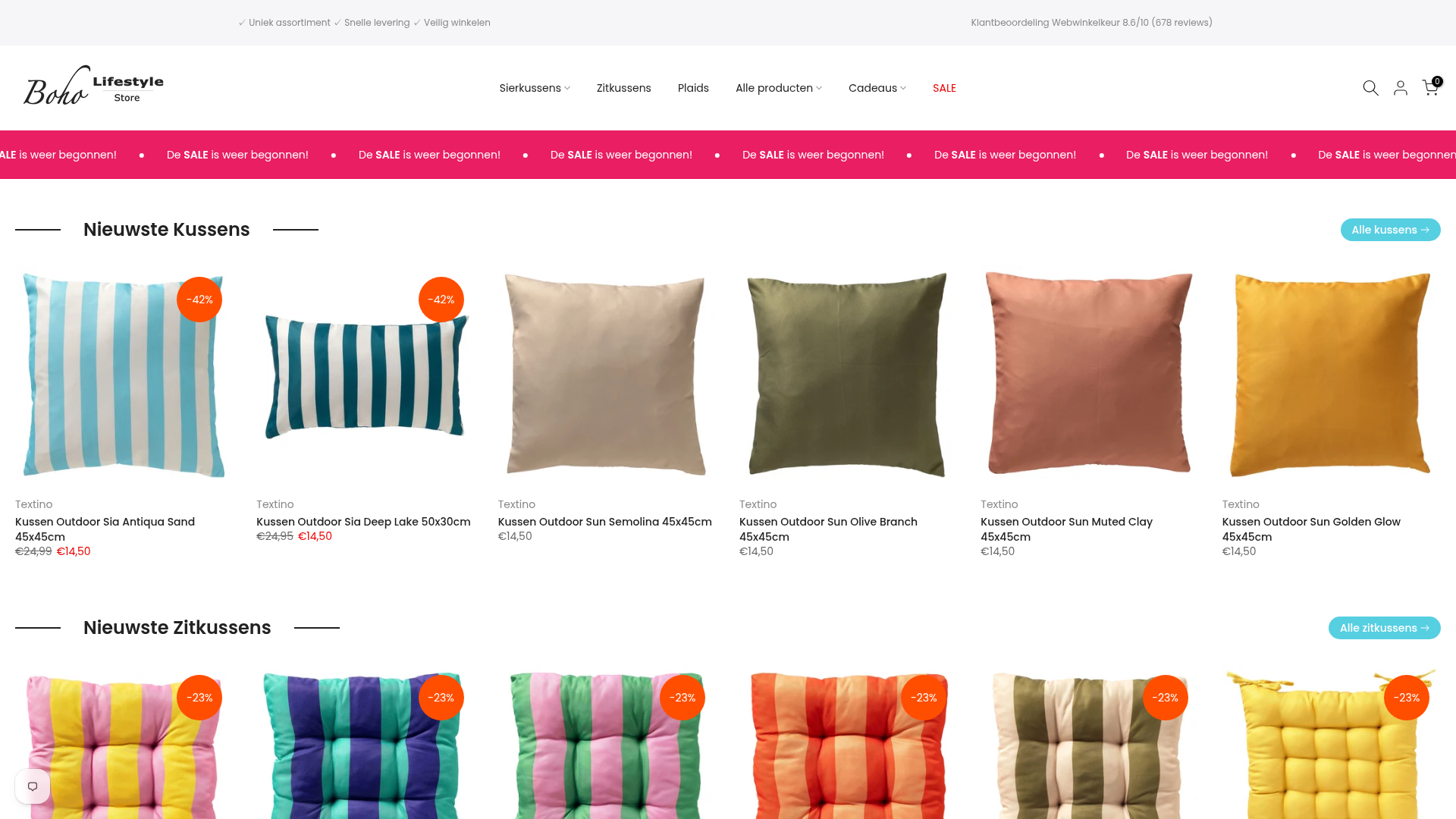 Screenshot van boholifestylestore.com