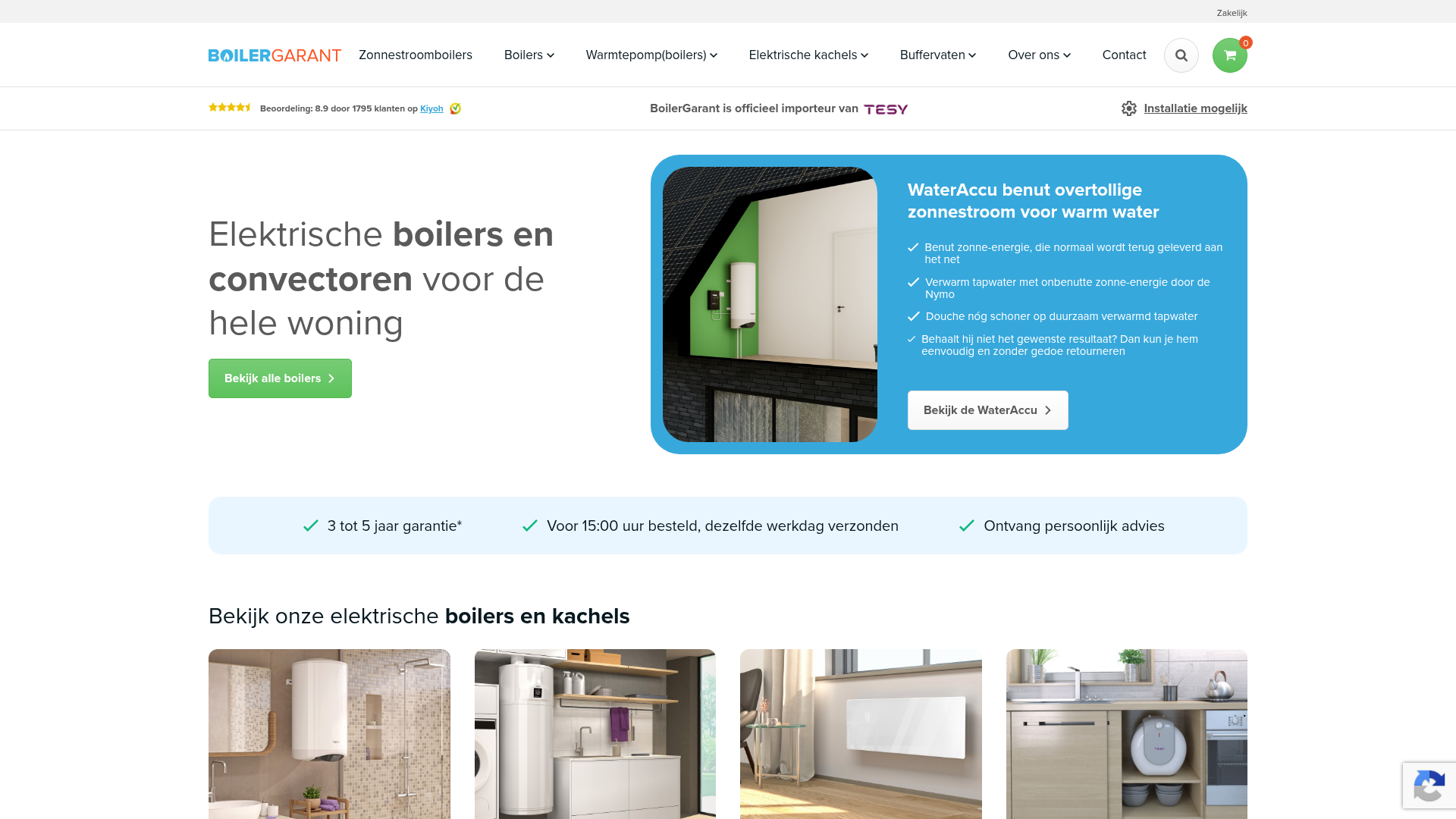 Screenshot van boilergarant.nl
