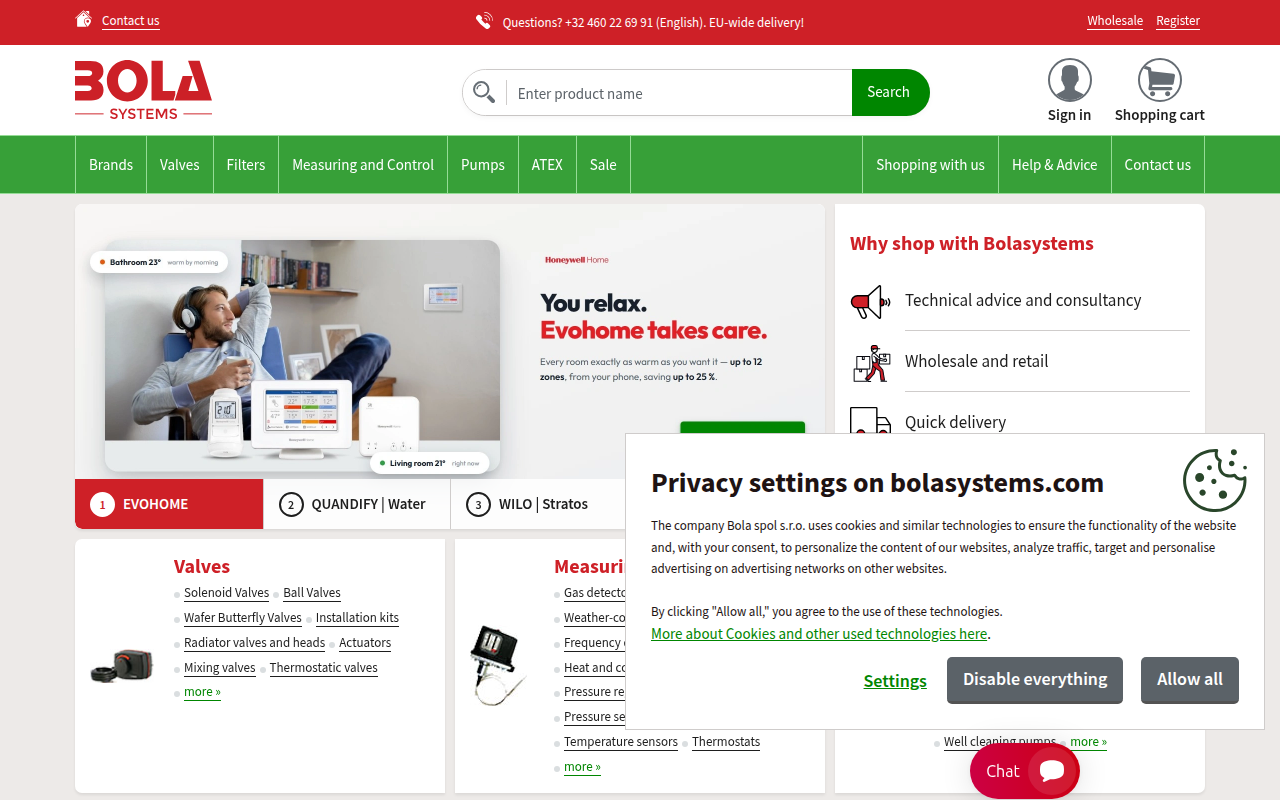 Screenshot van bolasystems.com