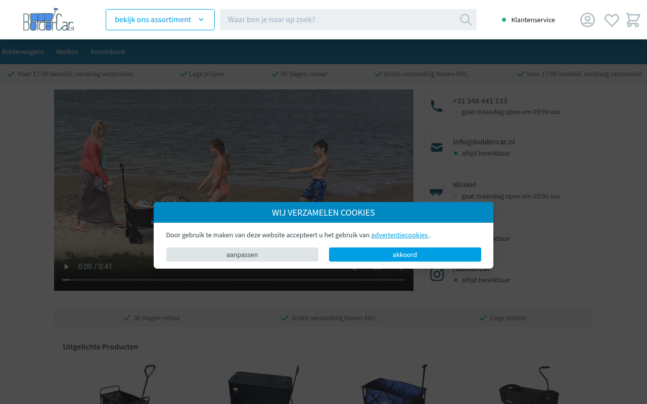 Screenshot van boldercar.nl