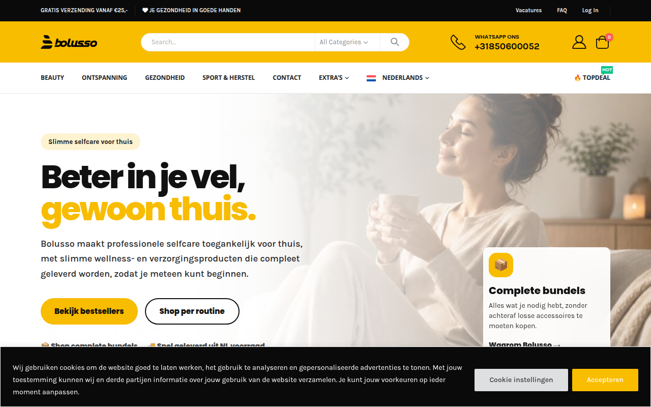 Screenshot van bolusso.nl