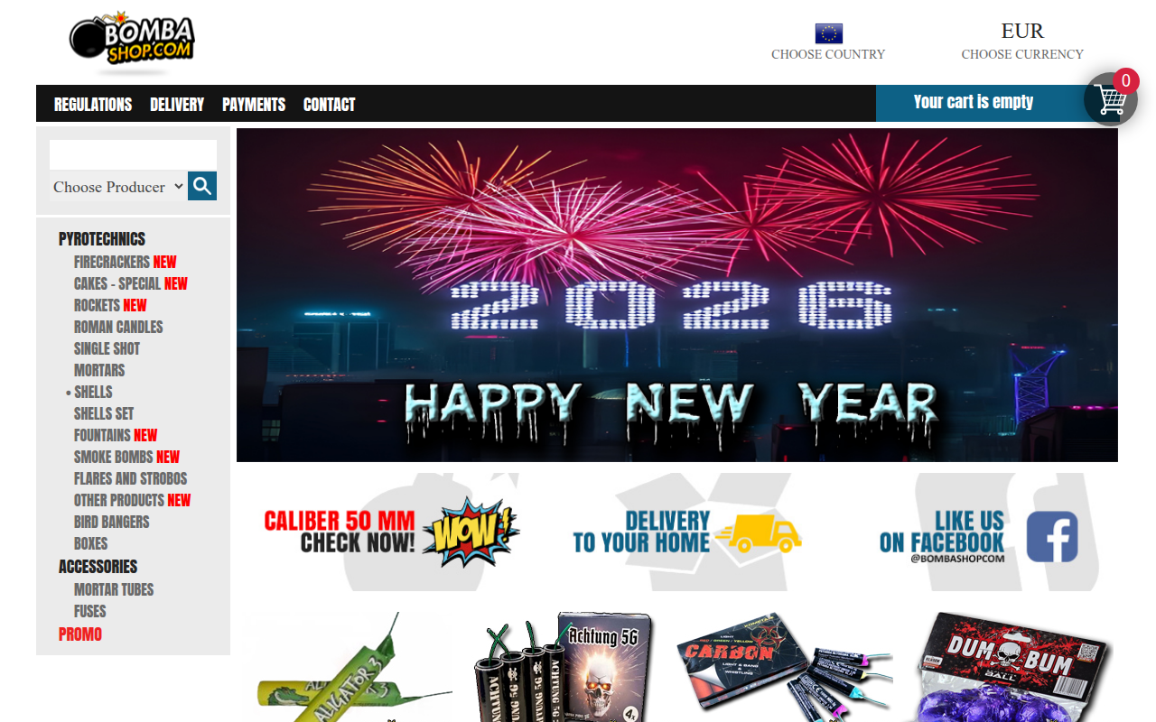Screenshot van bombasshop.com