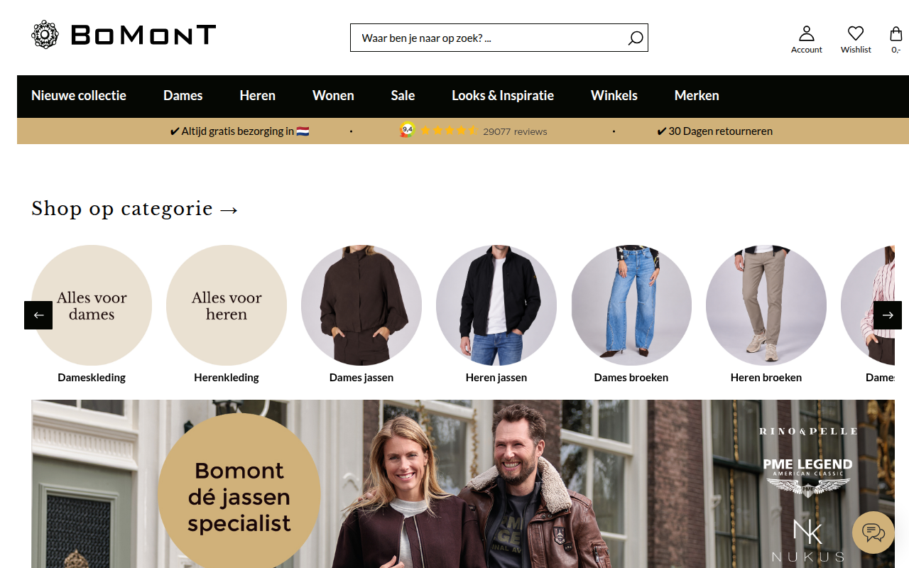 Screenshot van bomont.nl