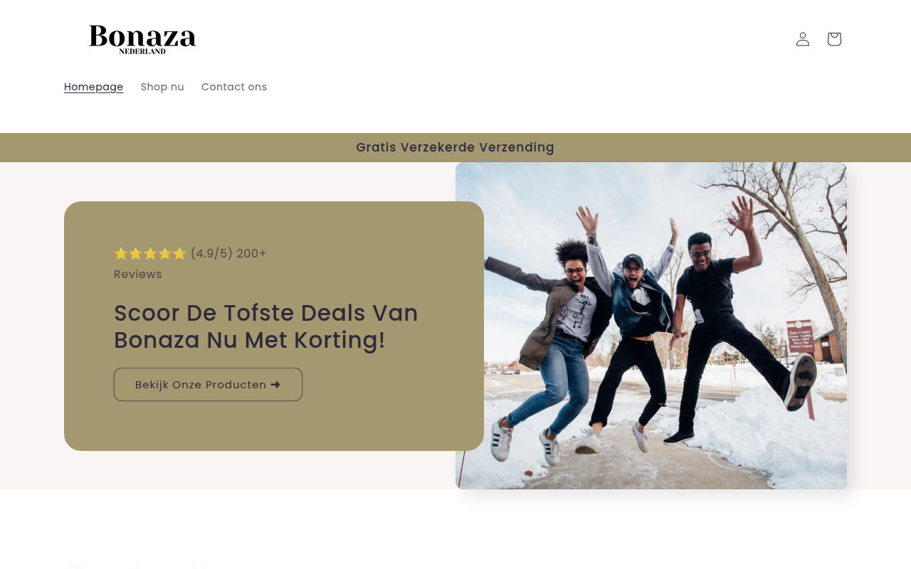 Screenshot van bonaza.nl