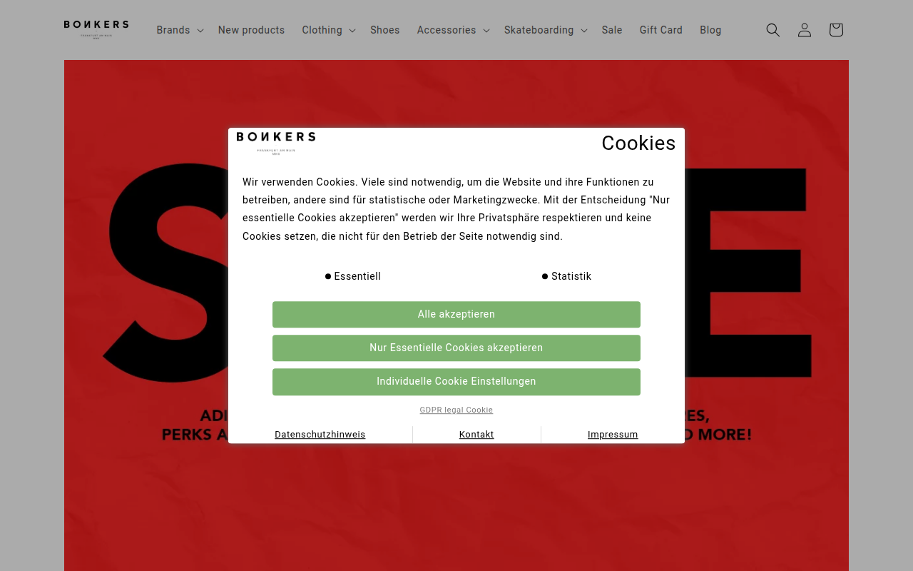 Screenshot van bonkers-shop.com