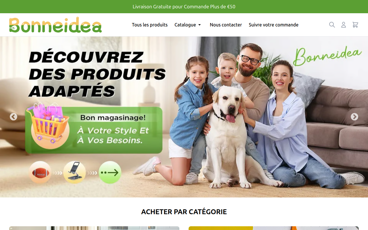 Screenshot van bonneidea.fr