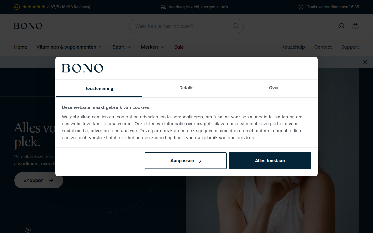 Screenshot van bono.nl